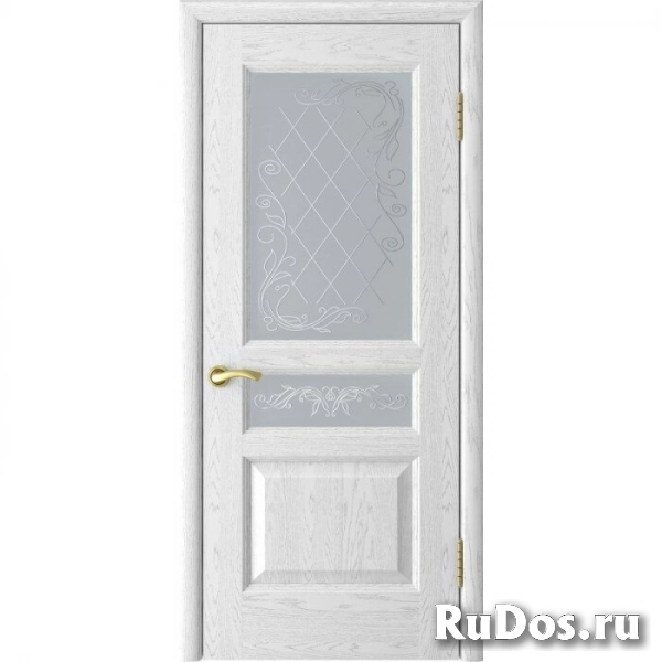 Межкомнатная деревянная дверь Атлант-2 (ясень белая эмаль до) со стеклом, ясень белая эмаль фото
