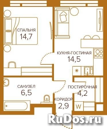 Продам 1 комнатную квартиру 42 м2 фотка