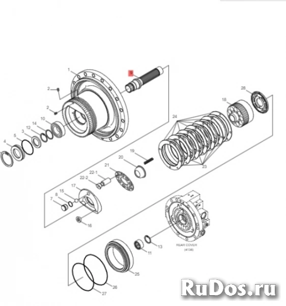 Вал гидромотора бортовой Hyundai R260LC-9S (39Q8-41170) фотка