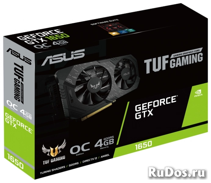 Видеокарта ASUS TUF GeForce GTX 1650 1485MHz PCI-E 3.0 4096MB 8002MHz 128 bit DVI DisplayPort HDMI HDCP GAMING OC фото