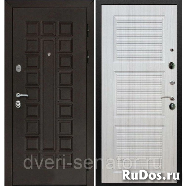 Senator ФЛ-1 цвет Белый Сандал входные стальные двери в квартиру фото