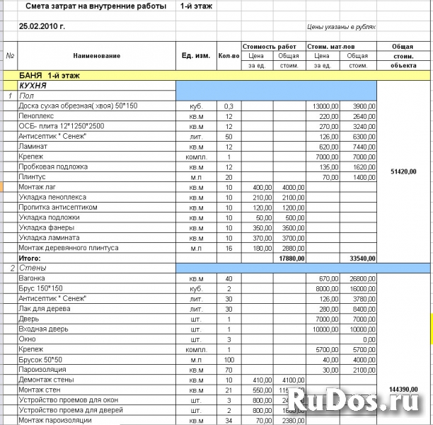 Заказать смету для строительства, ремонта. фото