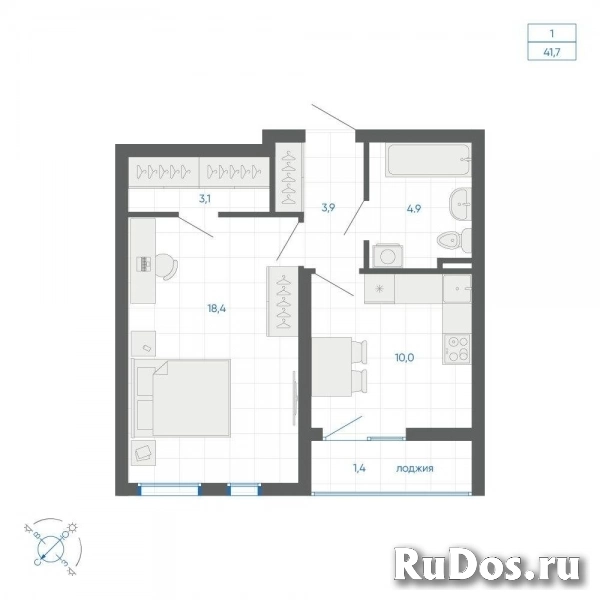Продам 1 комнатную квартиру 41 м2 фотка