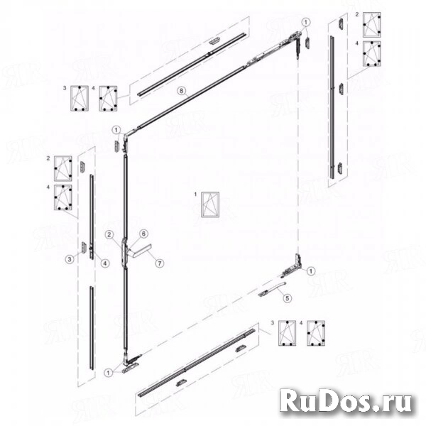 Комплект поворотно-откидная фурнитура 300 V130 Schuco 277002 фото