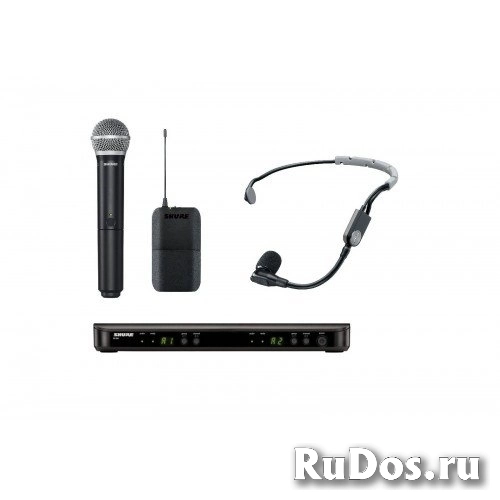 SHURE BLX1288E/SM35 M17 662-686 MHz двухканальная радиосистема с головным микрофоном SM35 и ручным передатчиком SM58 фото