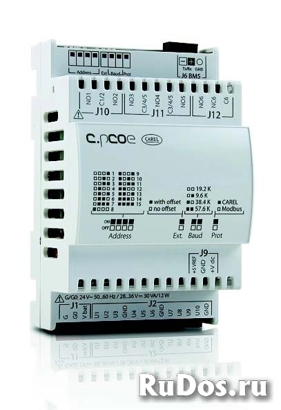 P+E000000D000 Модуль расширения c.pCOe CAREL типоразмер Enhanced, 10 универсальных входов/выходов, 6 цифровых выходов, встроенный драйвер для ЭРВ фото