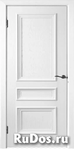 Дверь Трио-4 ДГ (белая эмаль, шпон дуба) фото