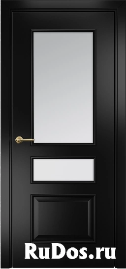 Дверь Оникс модель Версаль Цвет:Эмаль черная МДФ Остекление:Сатинат белый фото