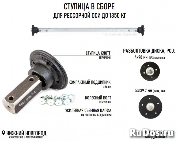 Ступица для рессорной оси с болтовым соединением фото