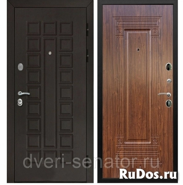 Senator ФЛ-4 цвет Берёза морёная входные стальные двери в квартиру фото