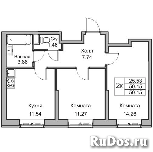 Продам 2 комнатную квартиру 49 м2 фото