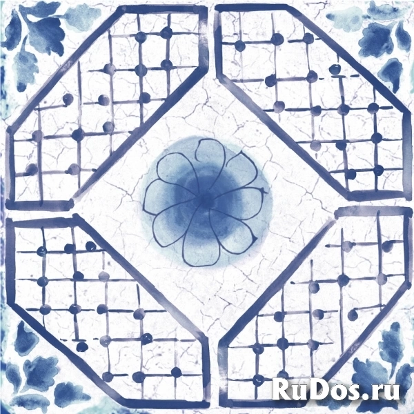 Плитка керамогранит Unica Maiolica Mix Maiolica Blue pattern #3 ( м2) фото