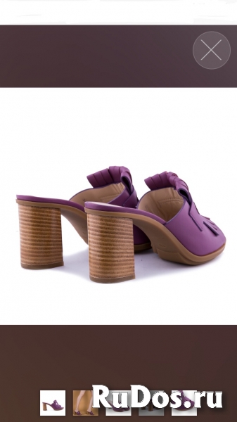Сабо loriblu италия 39 размер кожа сиреневые фиолетовые каблук 8 изображение 3