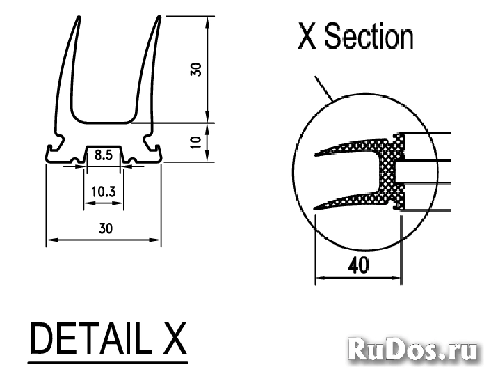 Внутренний уплотнитель двери рефконтейнера (П-образный) 2,5м изображение 6