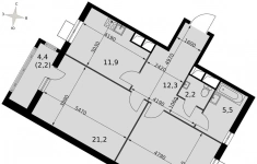 Продам 2 комнатную квартиру 74 м2 в объявлении 10 фото Продам 2 комнатную квартиру 74 м2 картинка из объявления