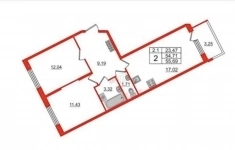 Продам 2 комнатную квартиру 53 м2 картинка из объявления