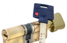 Цилиндр Mul-T-Lock Interactive+ ключ-вертушка (размер 33x33 мм) - Латунь, Флажок (5 ключей) картинка из объявления