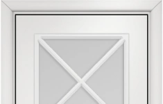 Дверь Оникс Турин с решеткой Тип:Со стеклом Цвет:эмаль белая мдф Решетка:Решетка №5 картинка из объявления