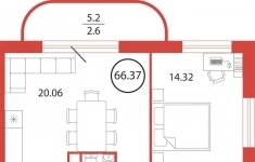 Продам 2 комнатную квартиру 66 м2 картинка из объявления