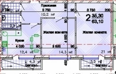 Продам 2 комнатную квартиру 60 м2 картинка из объявления
