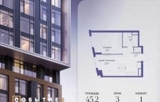 Продам 1 комнатную квартиру 45.2 м2 картинка из объявления