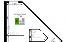 Продам 1 комнатную квартиру 56 м2 картинка из объявления