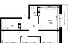 Продам 3 комнатную квартиру 66 м2 картинка из объявления