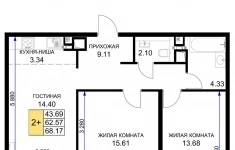 Продам 2 комнатную квартиру 68 м2 картинка из объявления