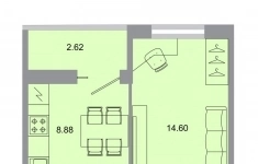 Продам 1 комнатную квартиру 35.1 м2 картинка из объявления