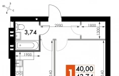 Продам 1 комнатную квартиру 44 м2 картинка из объявления