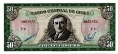 Банкнота 50 эскудо, Чили картинка из объявления
