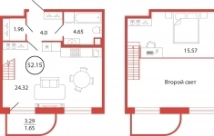 Продам 1 комнатную квартиру 52 м2 картинка из объявления