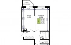 Продам 2 комнатную квартиру 59.61 м2 картинка из объявления
