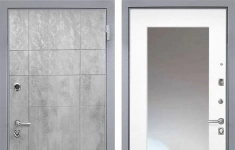 Входная дверь Интекрон Спарта Грей с зеркалом (Бетон темный / Белая матовая) картинка из объявления