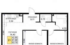 Продам 2 комнатную квартиру 65 м2 картинка из объявления