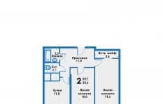 Продам 1 комнатную квартиру 43.4 м2 картинка из объявления