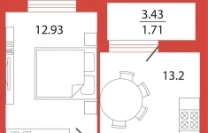 Продам 1 комнатную квартиру 40 м2 картинка из объявления