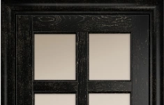 Дверь Оникс модель Вена 2 Цвет:эмаль черная патина золото Остекление:Сатинат бронза картинка из объявления