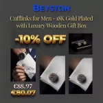 Элегантные мужские запонки с покрытием из 18K золота — воплощение классического стиля и утончённости картинка из объявления