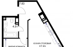 Продам 1 комнатную квартиру 43.38 м2 картинка из объявления