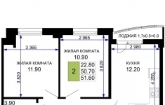 Продам 2 комнатную квартиру 52.75 м2 в объявлении 10 фото Продам 2 комнатную квартиру 52.75 м2 картинка из объявления