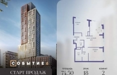 Продам 2 комнатную квартиру 74.5 м2 картинка из объявления