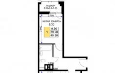 Продам 1 комнатную квартиру 44 м2 картинка из объявления