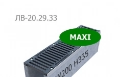Комплект: лоток водоотводный Maxi BetoMax ЛВ-20.29.33-Б бетонный с решеткой чугунной ВЧ (Лоток BetoMax ЛВ-20.29.33–Б с РВ щель ВЧ кл.F (к-т) ) картинка из объявления