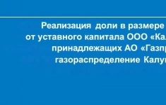 Реализация доли 13,5% от уставного капитала ООО «Калуга-газ». картинка из объявления