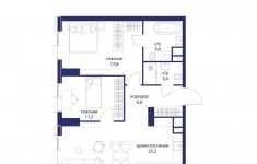 Продам 2 комнатную квартиру 69.3 м2 картинка из объявления