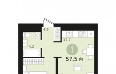 Продам 1 комнатную квартиру 42 м2 картинка из объявления