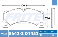 Комплект тормозных колодок ceramic hd fr для porsche cayenne Fritec SHD8642ZD1452 картинка из объявления