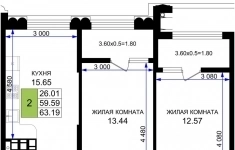 Продам 2 комнатную квартиру 63 м2 картинка из объявления