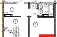 Продам 1 комнатную квартиру 35 м2 картинка из объявления